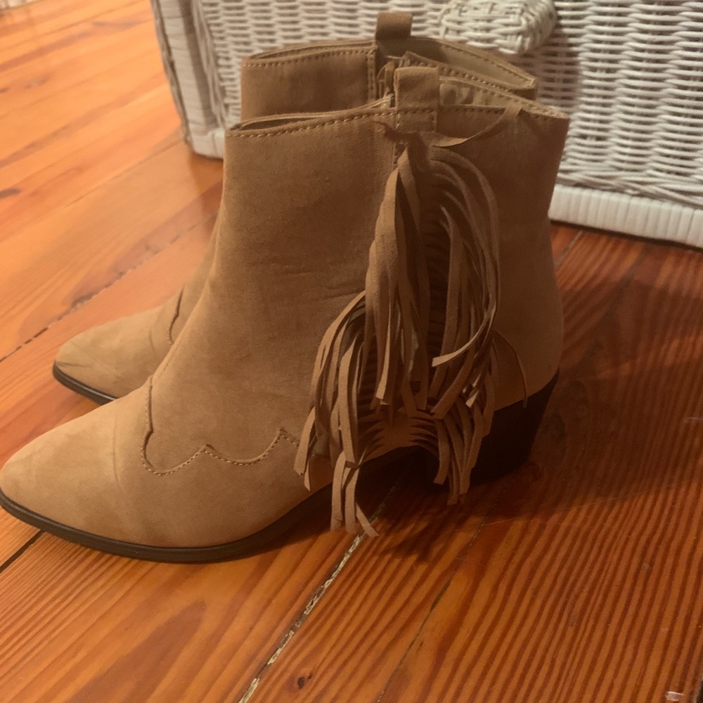 Fringe booties